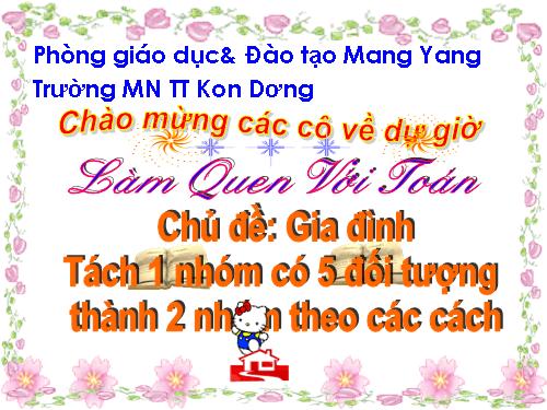 Toán tách 1 nhóm có 6 đối tượng thành 2 nhóm bằng các cách