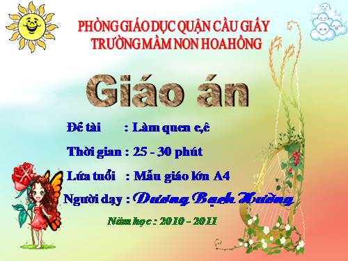 Làm quen chữ viết e - ê