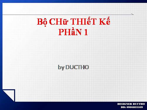 Bộ CHữ THIếT Kế phan mot