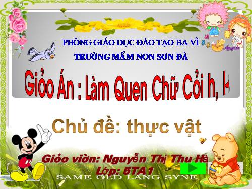 LQCC h,k chủ đề thực vật