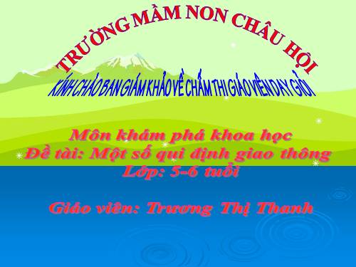 Một số qui định giao thông