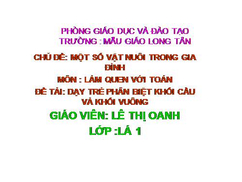 giáo án hoạt động làm quen với toán của trẻ 5 tuổi