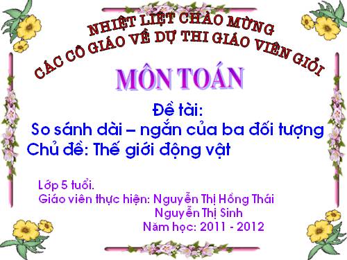 Toan: So sanh dai ngan cua 3 doi tuong