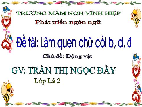 lam quen chu cai b d đ