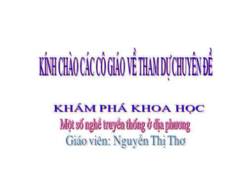 MOT SO NGHE TRUYEN THONG O DIA PHUONG