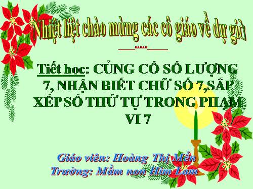 Đếm đến 7. Nhận biết số 7