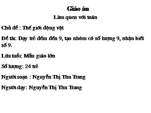 dem den 9. Nhan biet nhom do vat co so luong 9. Nhan biet so 9.