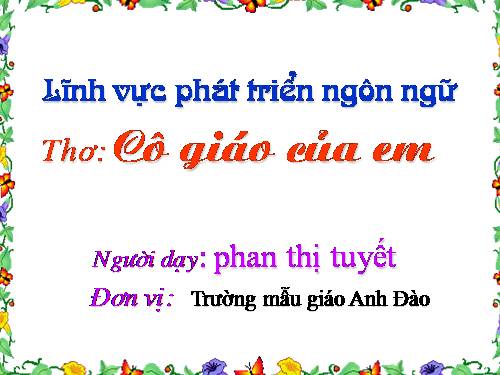 chu de truong mam non