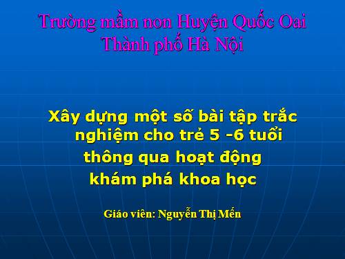 xây dựng bài tập trắc nghiệm cho hoạt động khám phákhoa học