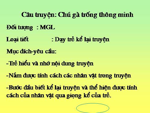 Giáo án Chú ga trống thông minh