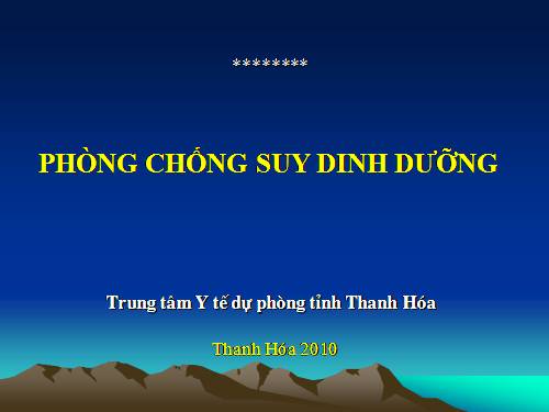 Tài liệu phòng chống suy dinh dưỡng