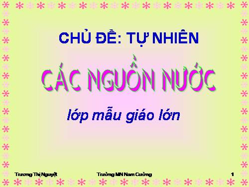 cac nguon nuoc