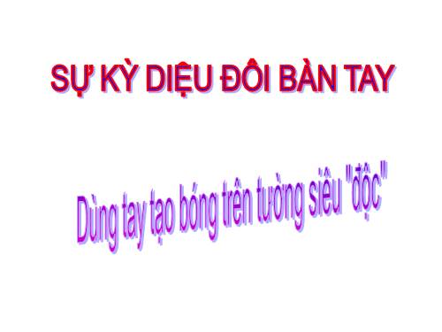 SỰ KỲ DIỆU ĐÔI BÀN TAY