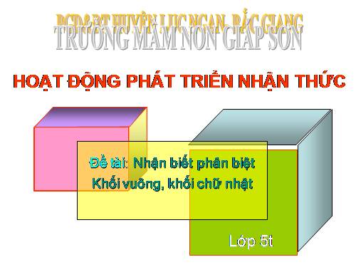 Nhận biết phân biệt khối vuông- khối chữ nhật