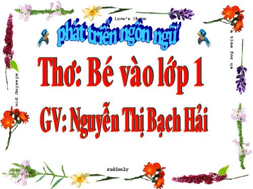 tho be vao lop 1