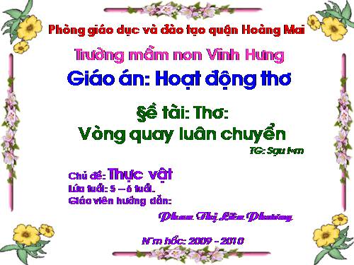 Hoat dong tho: Vong quay luan chuyen