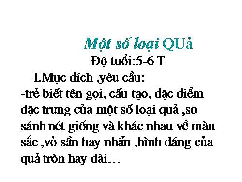 Một số loại quả