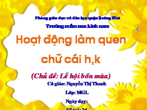 chu cai h, k