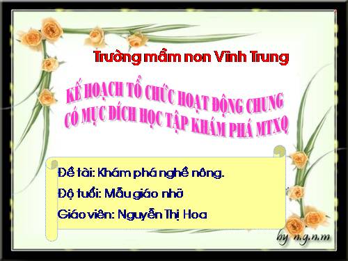 Khám phá nghề nông