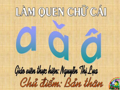 Làm quen chữ cái a - ă - â chủ điểm Bản thân