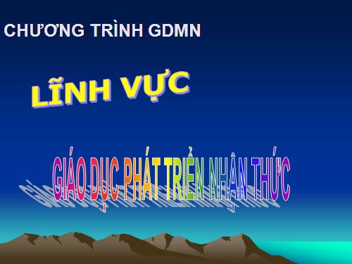 PHÁT TRIỂN NHẬN THỨC