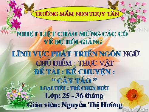 Phát triển ngôn ngữ - Chủ điểm Thực vật - Đề tài quả táo