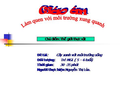 cây xanh và môi trường sống