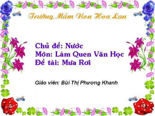 Làm quen văn học - Thơ: Mưa rơi