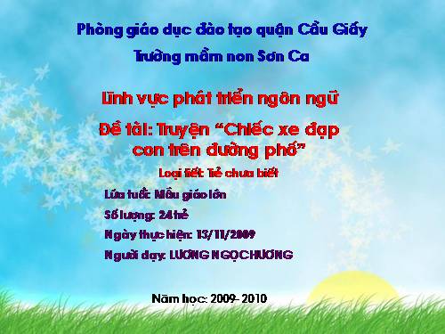 PTNN_Truyện "Chiếc xe đạp con trên đường phố" MGL A3 Ngọc Hương