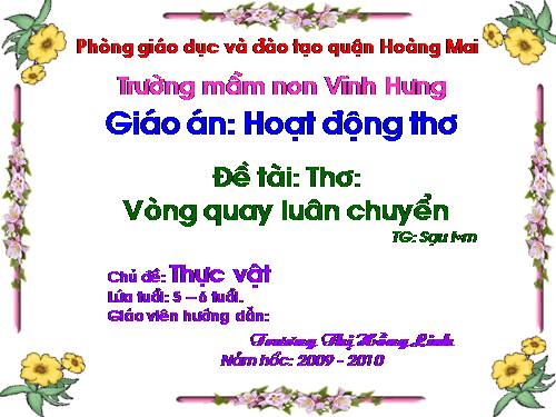 Tho: Vong quay luan chuyen