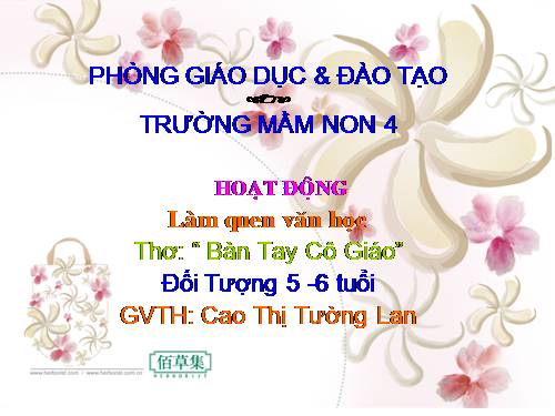 Thơ: Bàn tay cô giáo