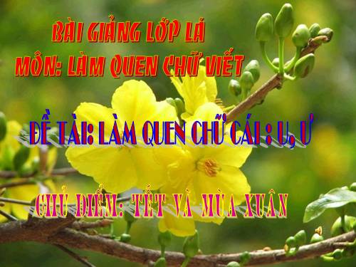 LÀM QUEN CHỮ CÁI U, Ư