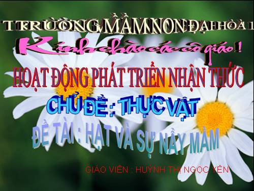 PTNT:Hạt và sự nảy mầm