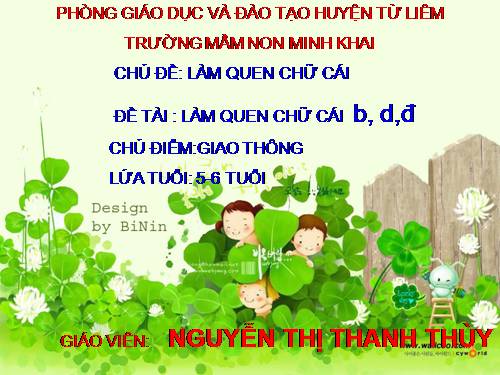 làm quen chữ cái b,d,đ