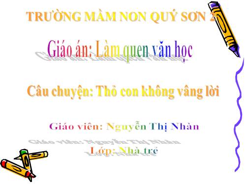 Truyen: Tho con khong vang loi