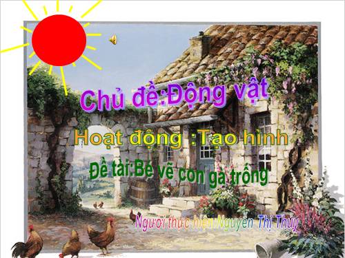 Bé vẽ con gà trống