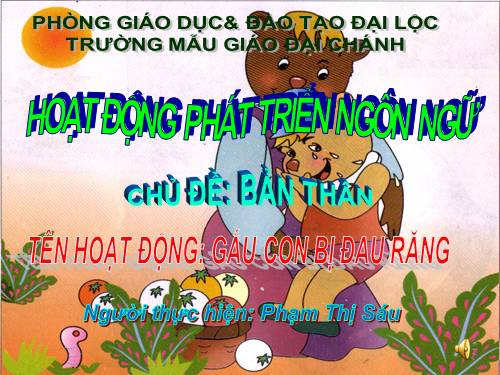 Gấu con bị đau răng