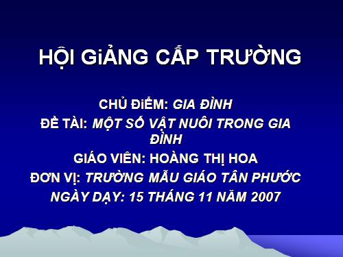 Một số ĐV nuôi trong GĐ