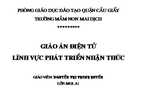 Lĩnh vực phát triển nhận thức