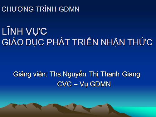 Giáo dục phát triển nhận thức