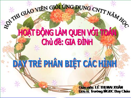 BÉ NHẬN BIẾT CÁC HÌNH