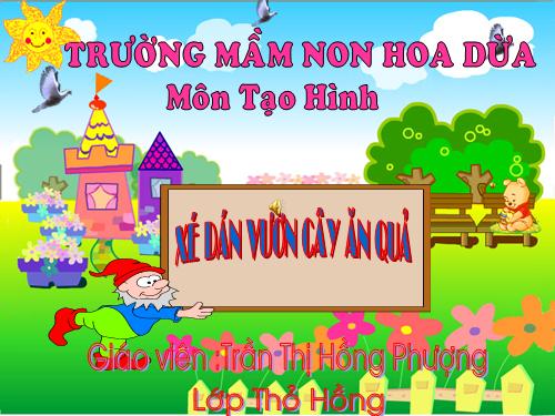 tạo hình xé dán vườn cây ăn quả