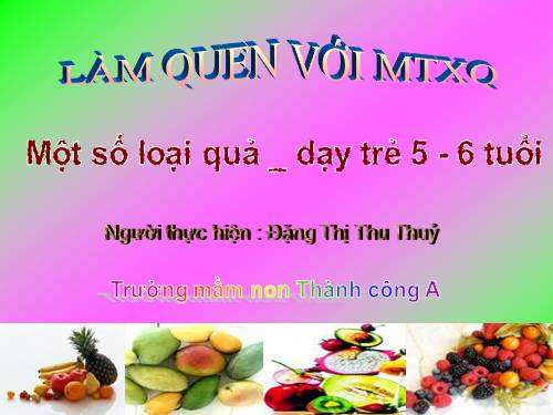 làm quen MTXQ một số loại quả