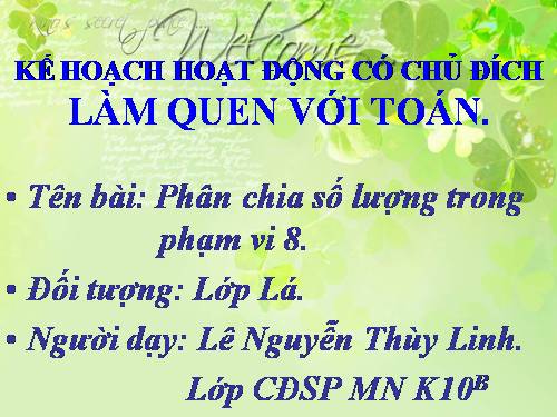 phân chia số lượng trong phạm vi 8