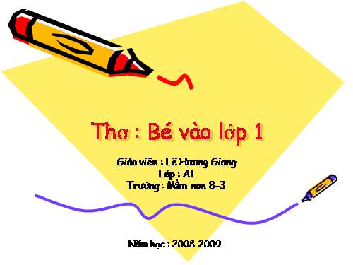 Thơ: Bé vào lớp 1