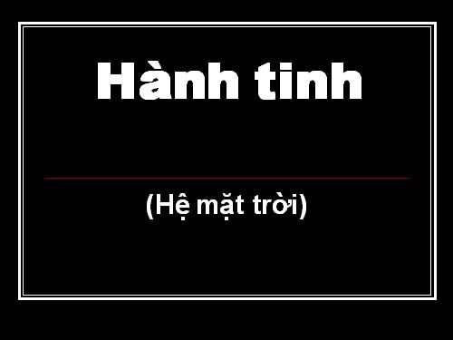 Khám phá Hành tinh-Hệ mặt trời