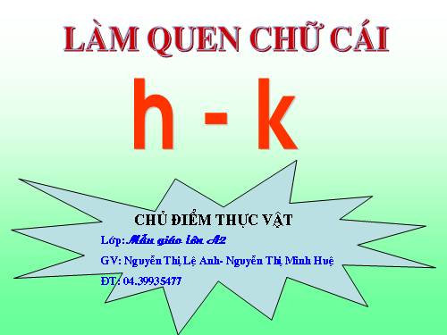 Làm quen với chữ cái: chữ h, k