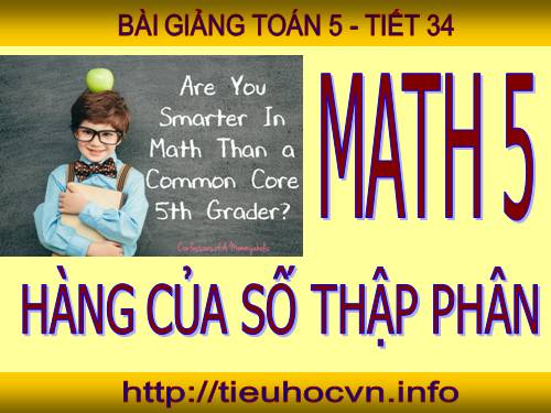 Hàng của số thập phân. Đọc, viết số thập phân