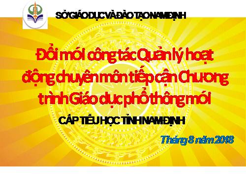 ĐỔI MỚI HOẠT ĐỘNG QUẢN LÝ CHUYÊN MÔN GD TIỂU HỌC 2018-2019