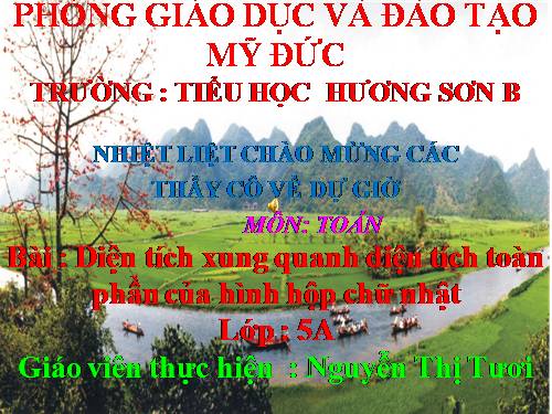 Diện tích xung quanh và diện tích toàn phần của hình hộp chữ nhật